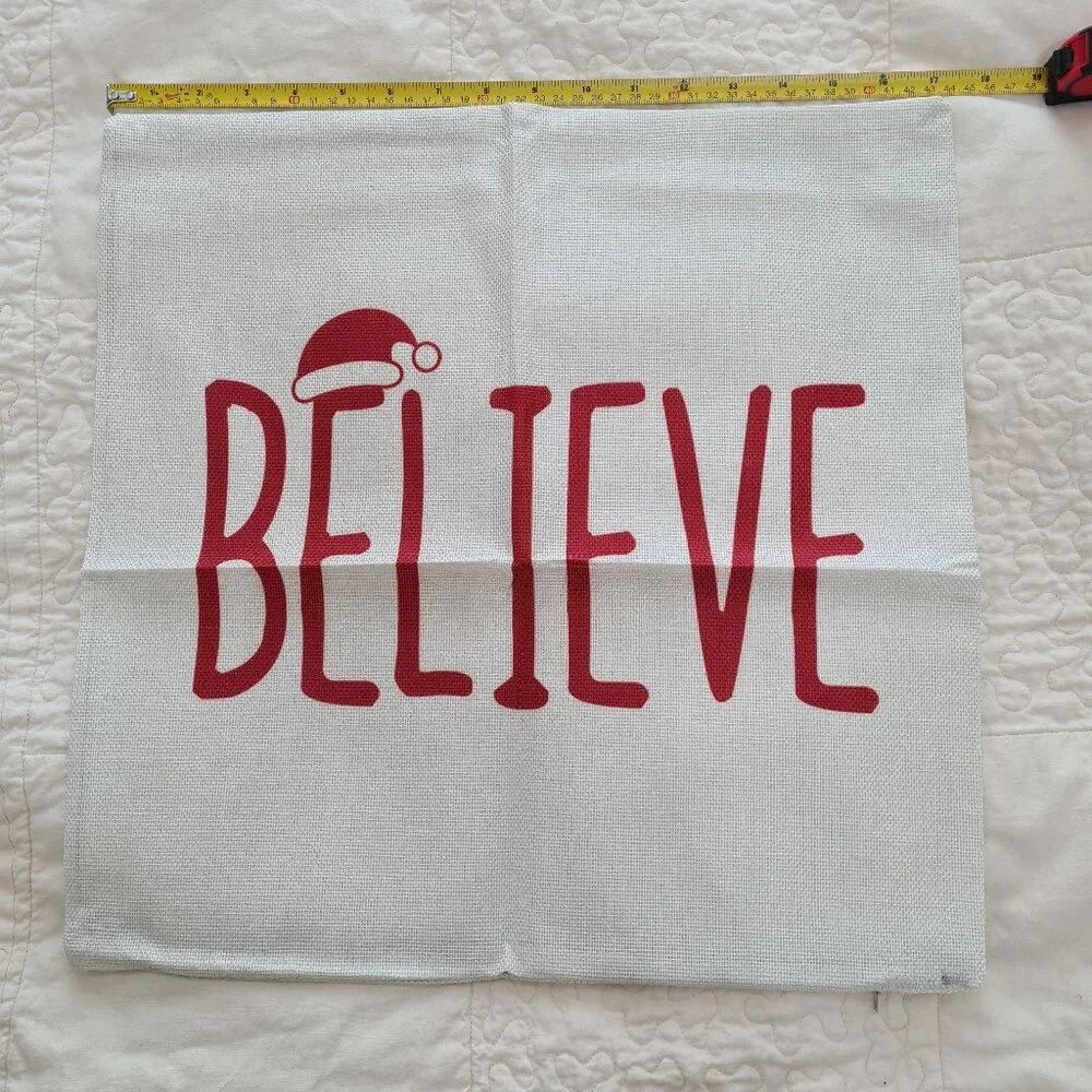 Believe Christmas Holiday Pillow Cover, NWOT